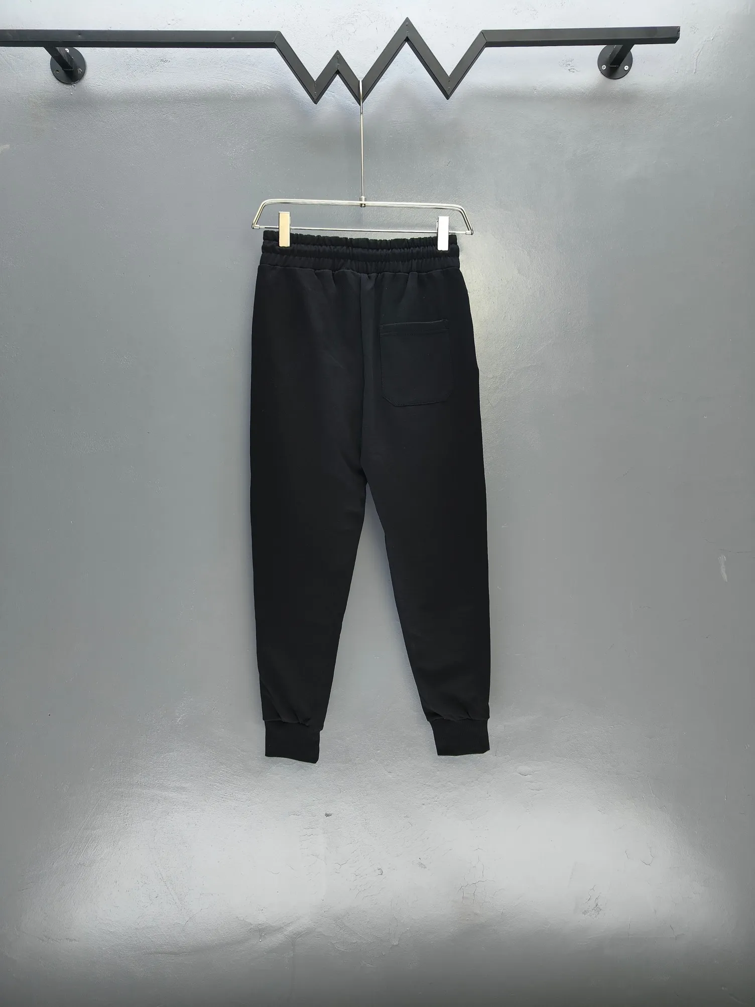 P125✨🔥 [Balenciaga] 2026 Autumn and Winter New Arrival Embroidered Trousers and Trousers Premium Pure Cotton Double-ply 400g Heavy Terry Cloth Fabric Color: Black Size: S M L XL 2XL
